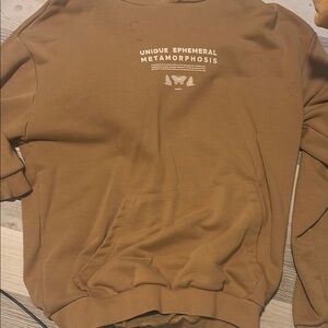 Denim & Flower Tan Crewneck Jacket Classic Design